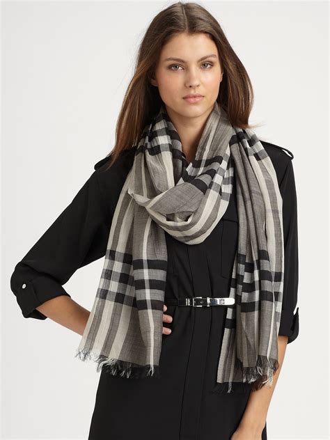 grey burberry style scarf|burberry original scarf.